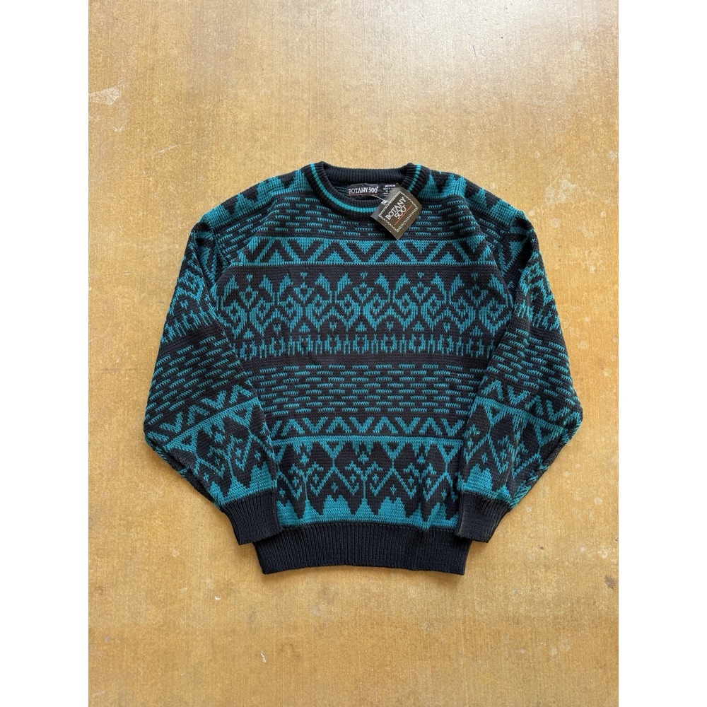 VTG 90s Botany 500 Aztec Western Preppy Collegiate Acrylic Knitted M (NOS)